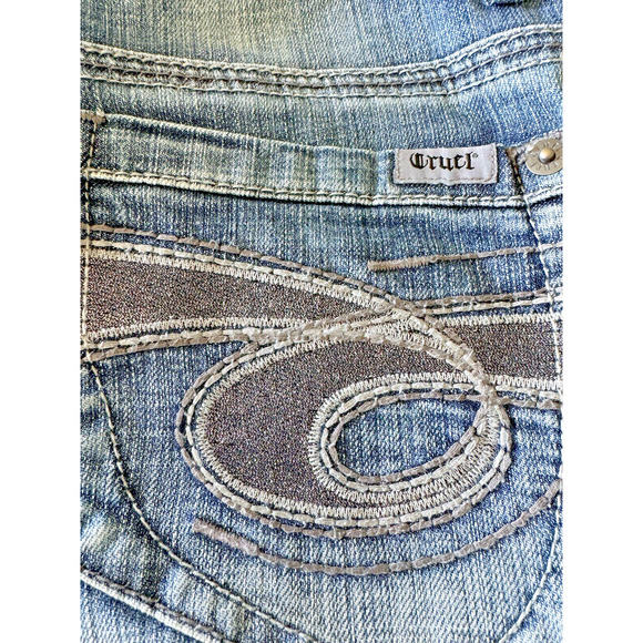 Cruel Women's Jeans Blake Denim Embroider Stud Straight Leg Size 29/7R - Picture 5 of 7